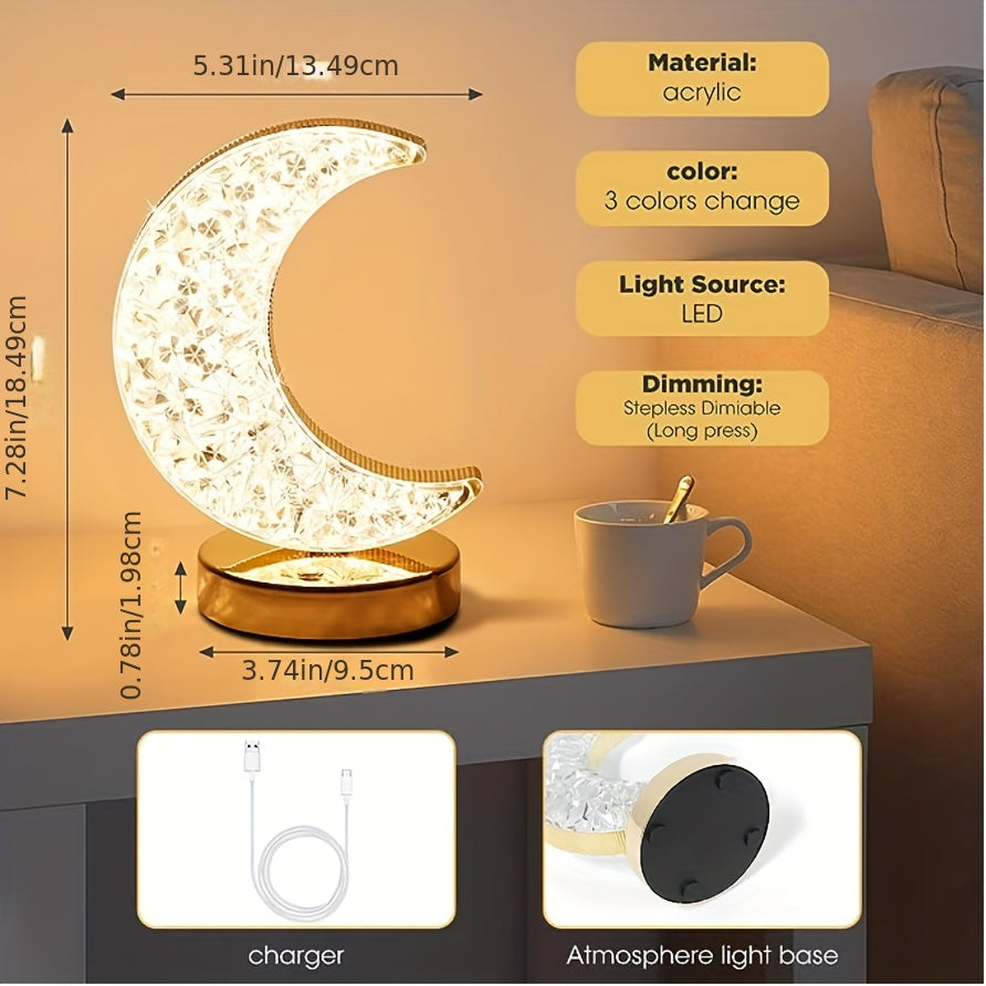 SterLamp - Dimbart Kristallbordslampa med Touchkontroll Carvallo
