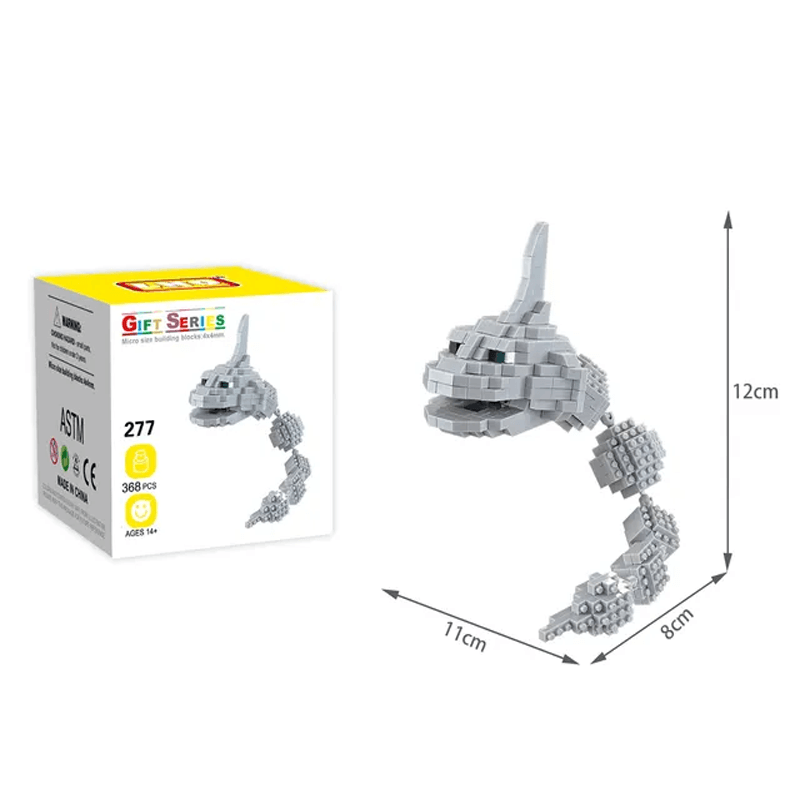Poke Karaktärs Nanoblocks Anime Byggklossar-Byggsats-BB-Onix-Hemnix