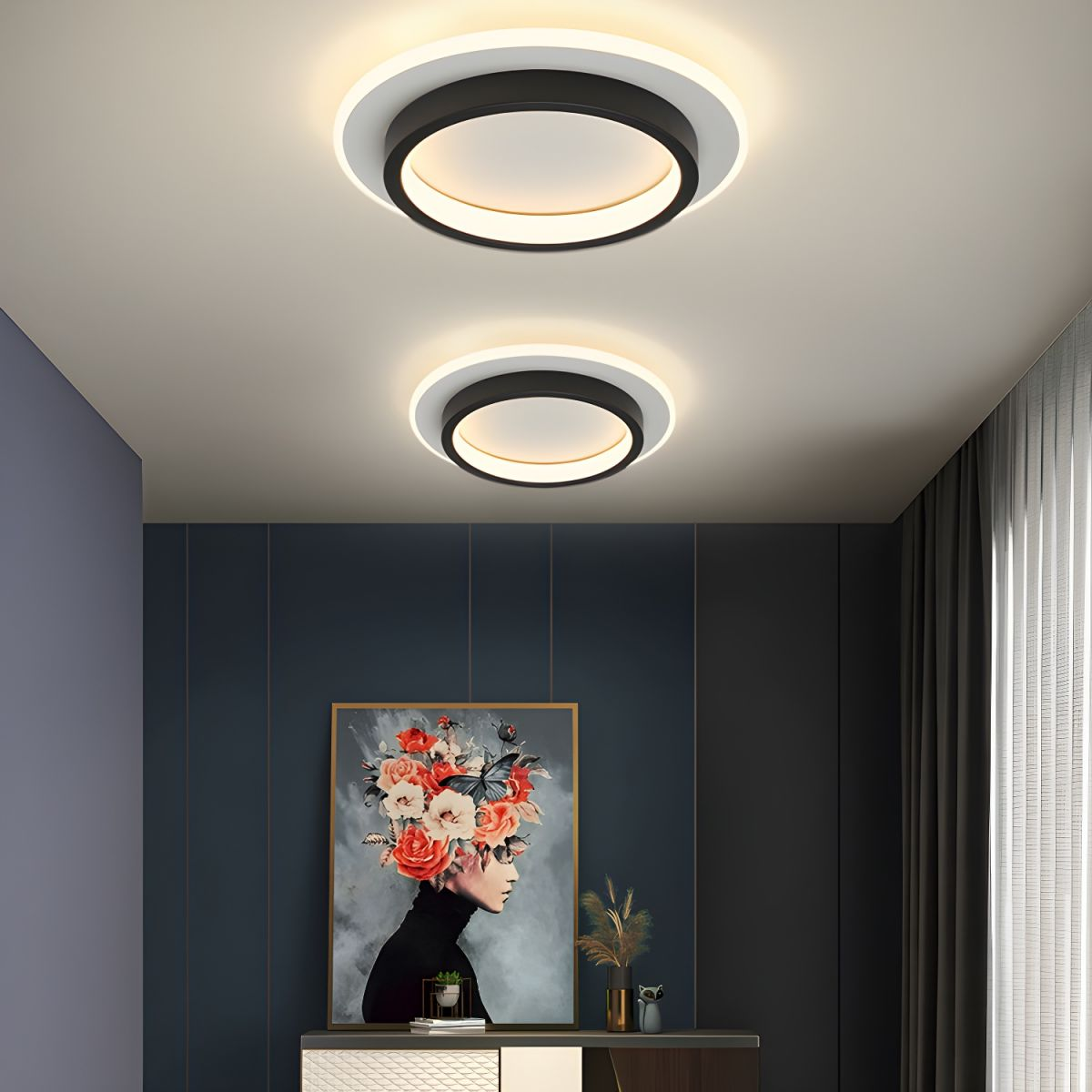 Elegant LED Hallway Ceiling Lamp | 8.3" eller 9.4" Metall & Akryl Armatur | Energisparande | Brick by Brick Carvallo
