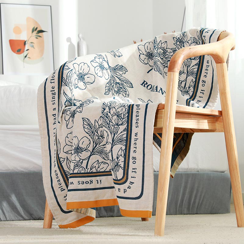 Blomma Blandad Färg Vändbar Bomull Badhandduk Carvallo