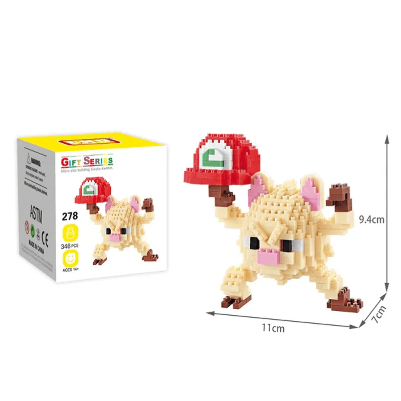 Poke Karaktärs Nanoblocks Anime Byggklossar-Byggsats-BB-Mankey-Hemnix
