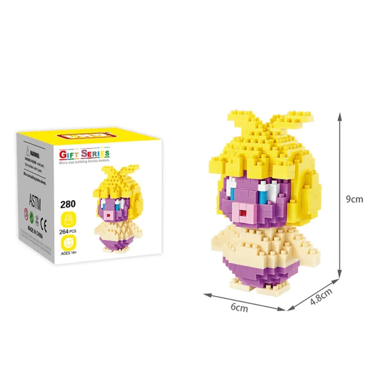 Poke Karaktärs Nanoblocks Anime Byggklossar-Byggsats-BB-Smoochum-Hemnix
