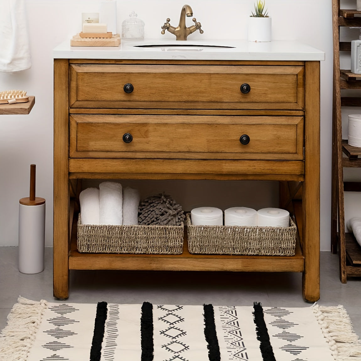 Handgjort Sjögräs Förvaringskorg – Idealisk för Badrum och Toalett Carvallo