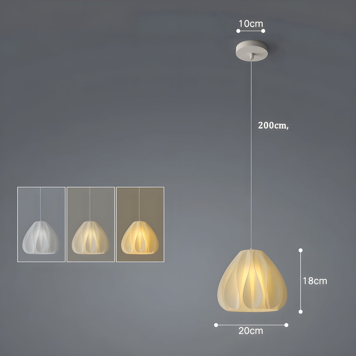 FloraBloom Light - Nordisk 3D-utskriven blomm som hänglampa Carvallo