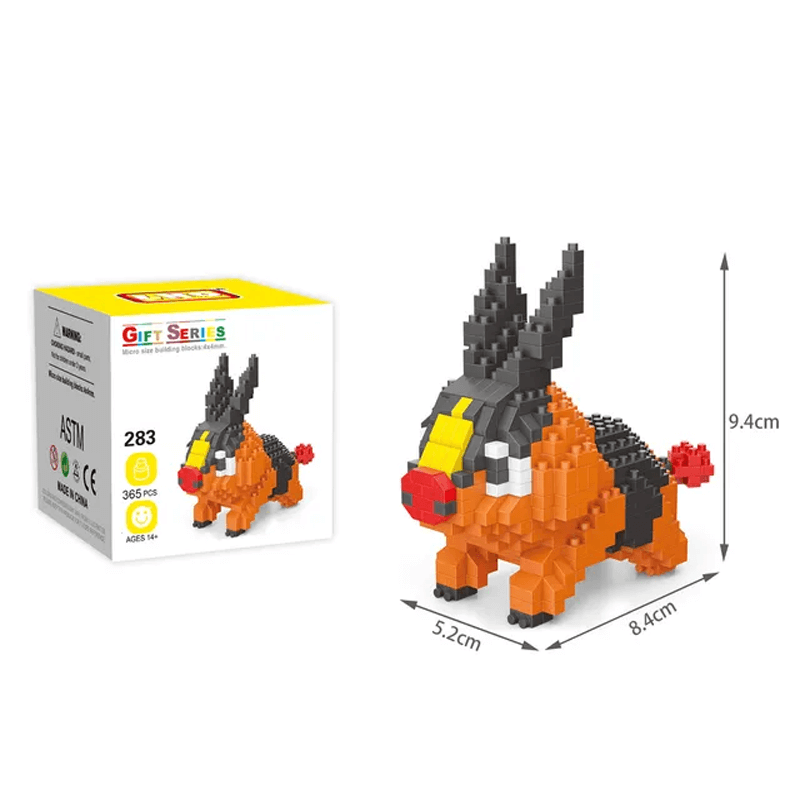 Poke Karaktärs Nanoblocks Anime Byggklossar-Byggsats-BB-Tepig-Hemnix