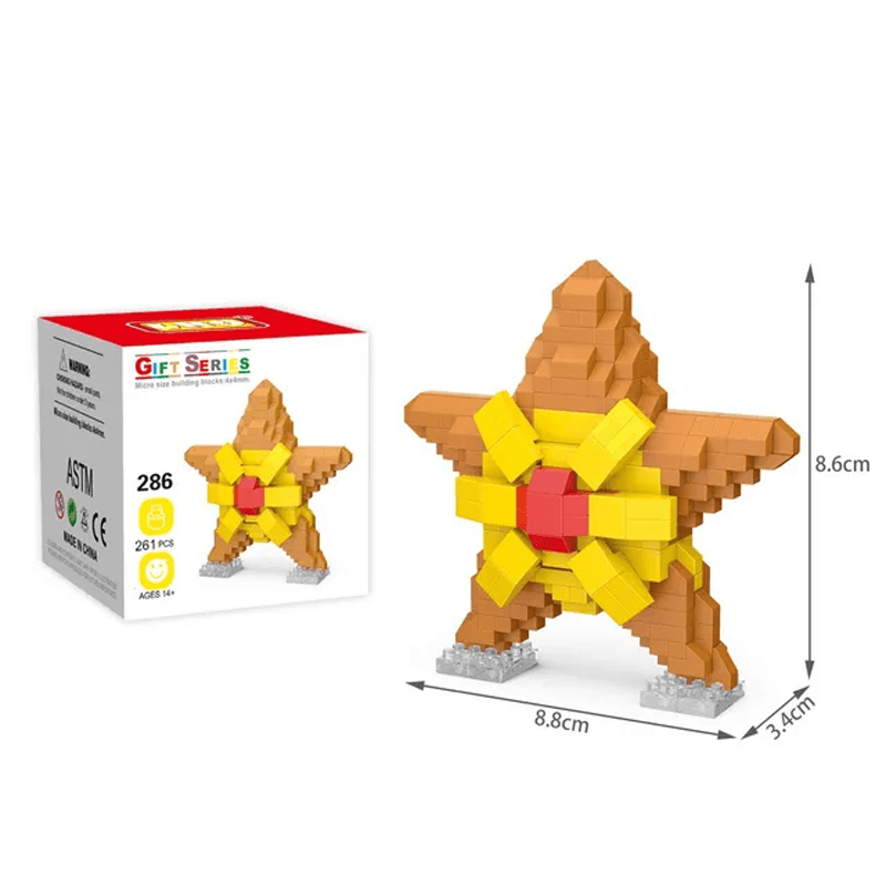 Poke Karaktärs Nanoblocks Anime Byggklossar-Byggsats-BB-Staryu-Hemnix