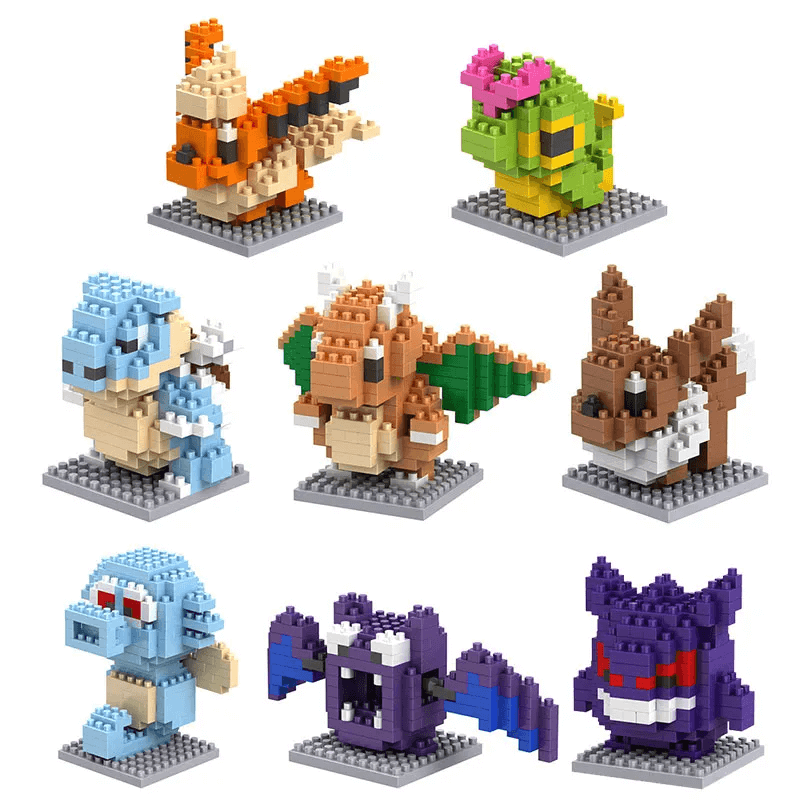 Poke Karaktärs Nanoblocks Anime Byggklossar-Byggsats-BB-Hemnix