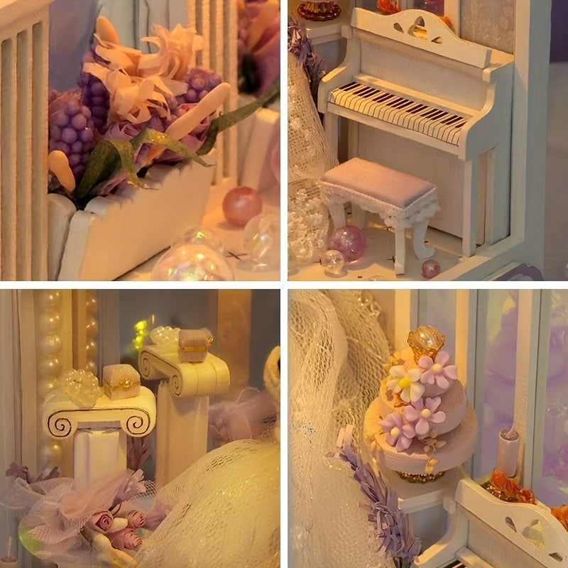 DIY Bröllopsdockhus – 3D Byggsats med Belysning och Dekorativa Möbler Carvallo