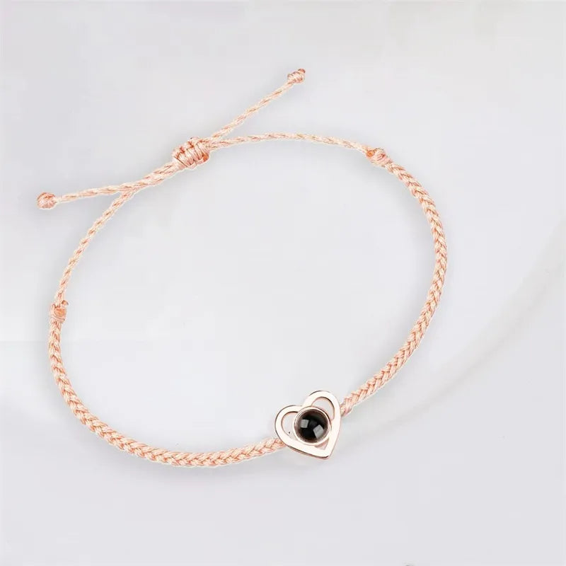 Fotoprojektion Hjärta Armband - De bästa minnena i ditt armband-Jewelry for women-Hemnix-Orange-Koppar-Hemnix