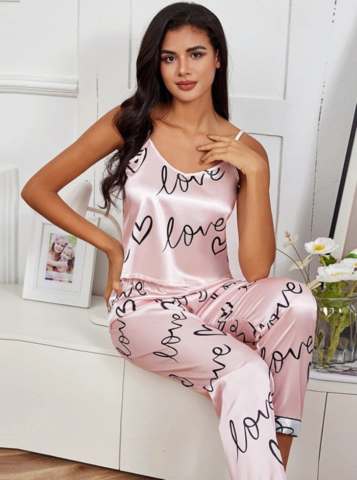 Pyjamasset i satin för kvinnor Hemnix