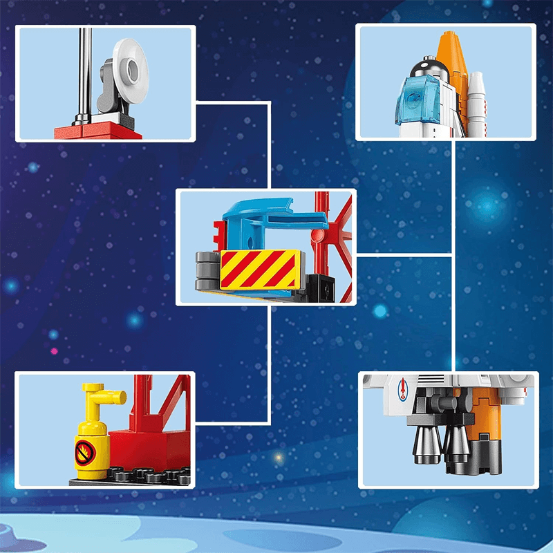 AstroPlay - Byggsats för Rymdraketer med Astronautfigur och Startrampsblock för Barn-Byggsats-BB-Hemnix