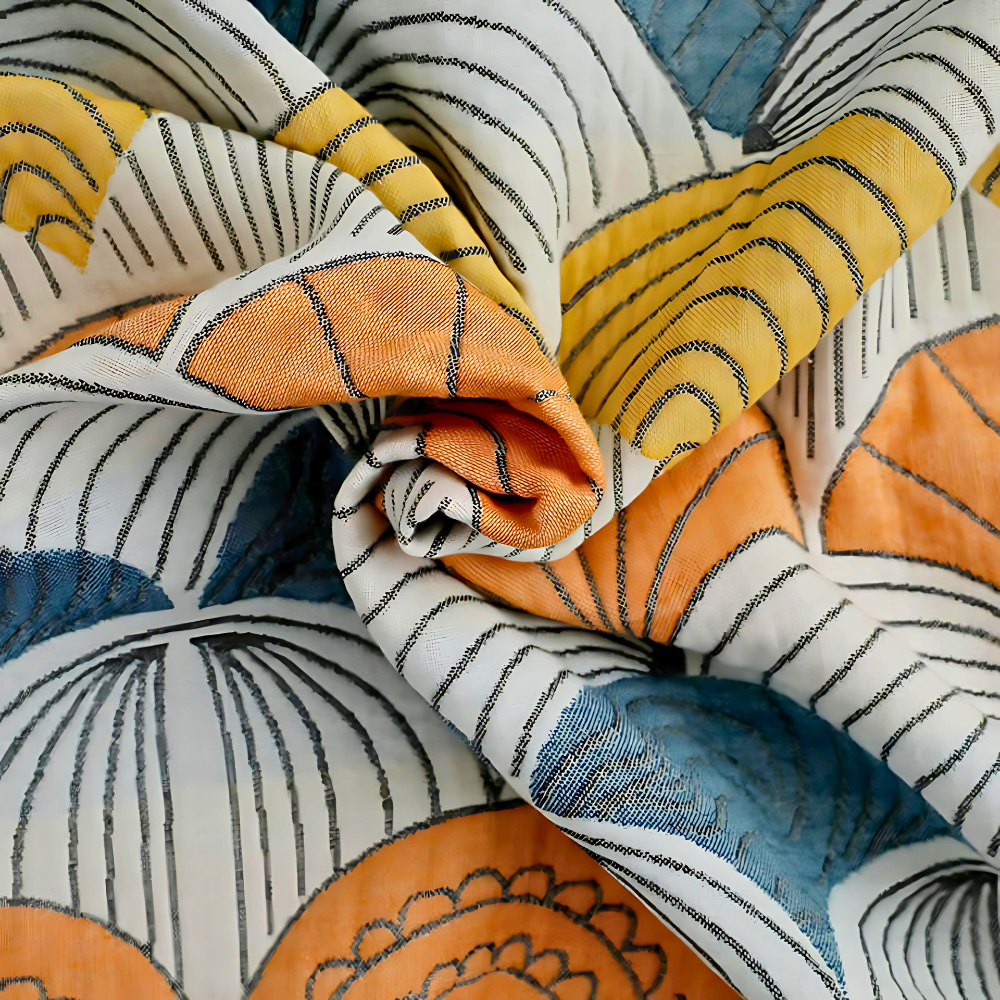 Shell Print Jacquard Bomull Handduk Carvallo