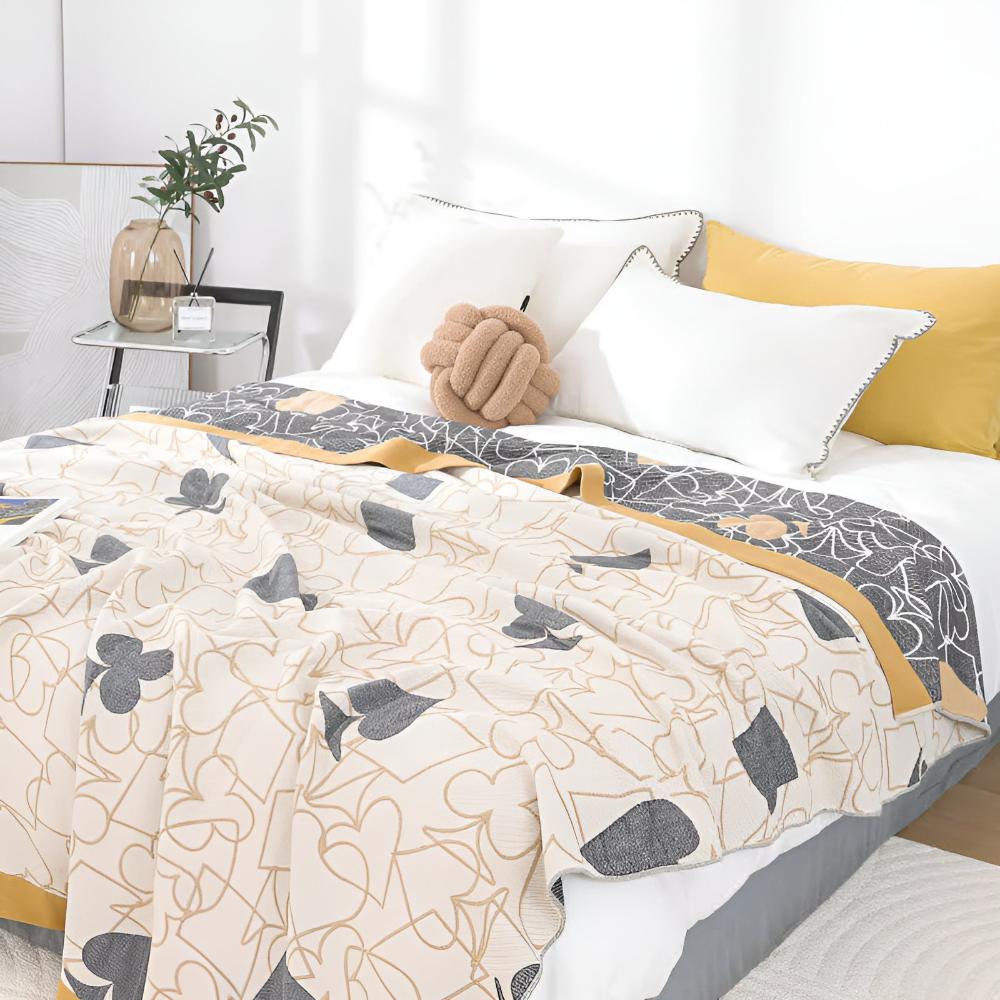 Poker Mönster Bomull Filt Carvallo