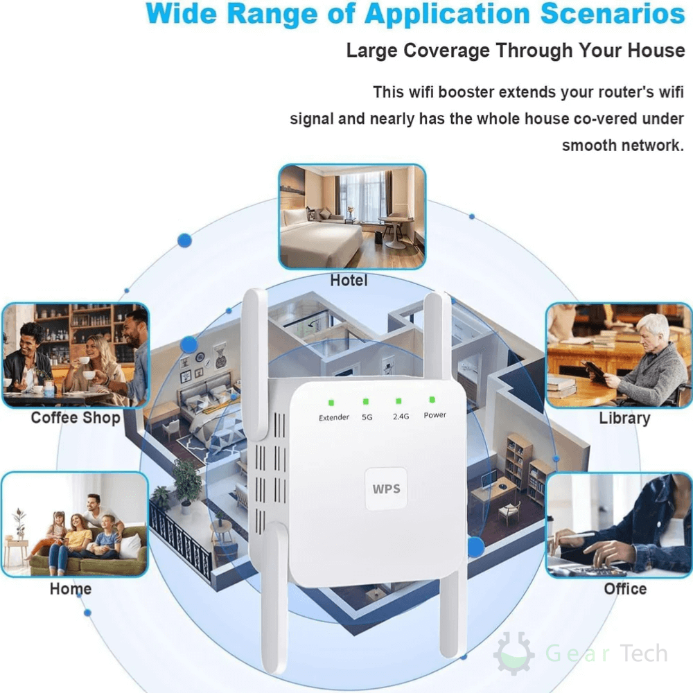 WiFi Booster Dual Band Trådlös Signalförstärkare Carvallo