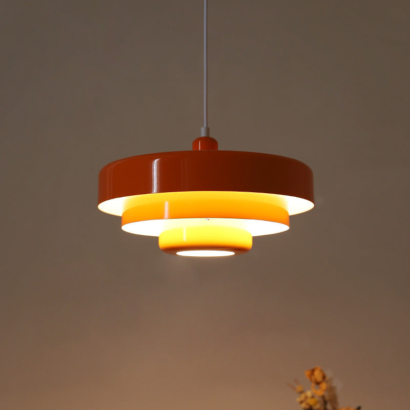 Pendellampa Mid-Century Orange Metallupphängning Carvallo