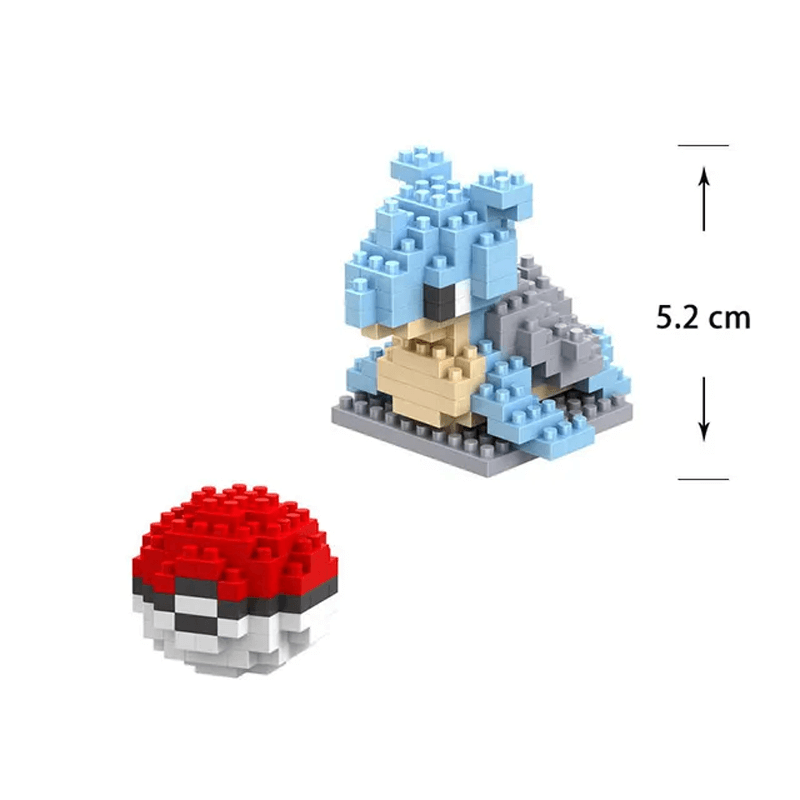 Poke Karaktärs Nanoblocks Anime Byggklossar-Byggsats-BB-Lapras/PokeBall-Hemnix