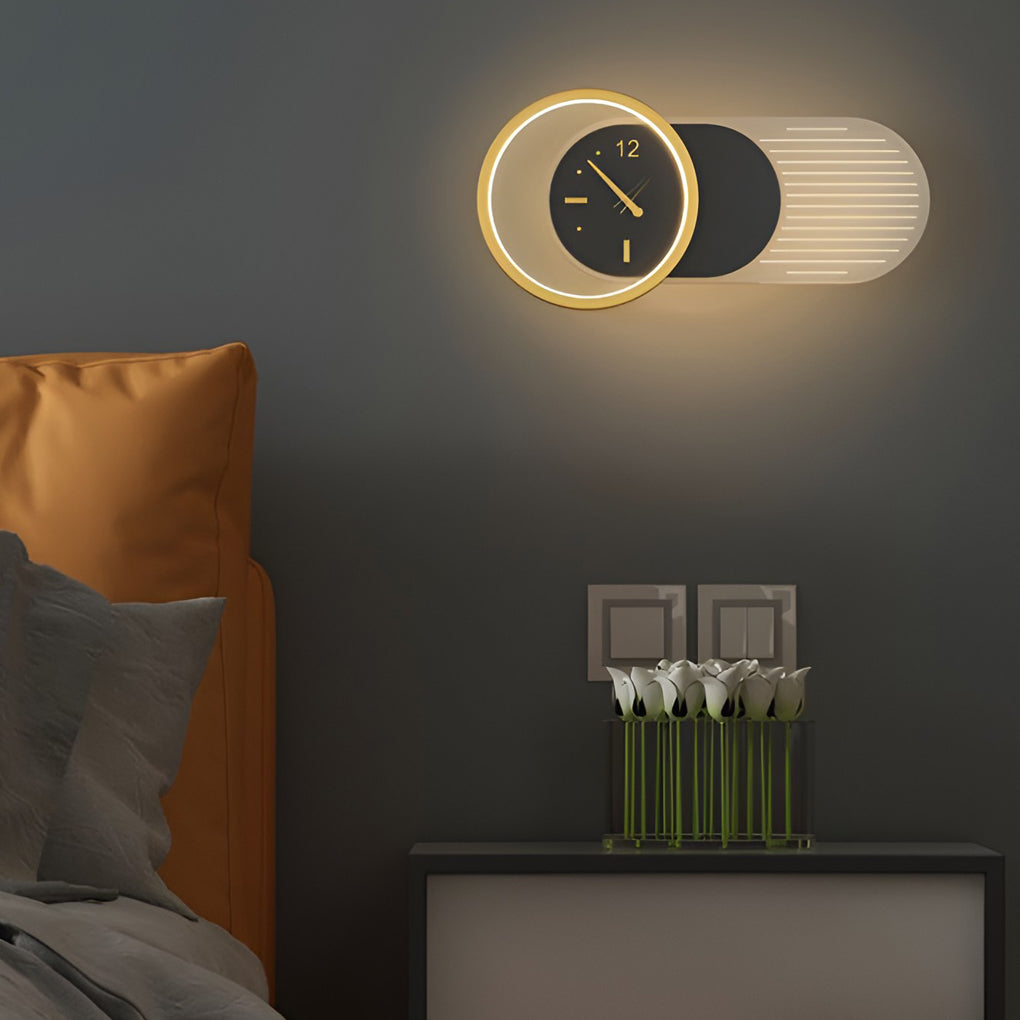 Väggklocka | Led-ljus | Tyst rörelse | Ambient glöd | Kreativ modern design Carvallo