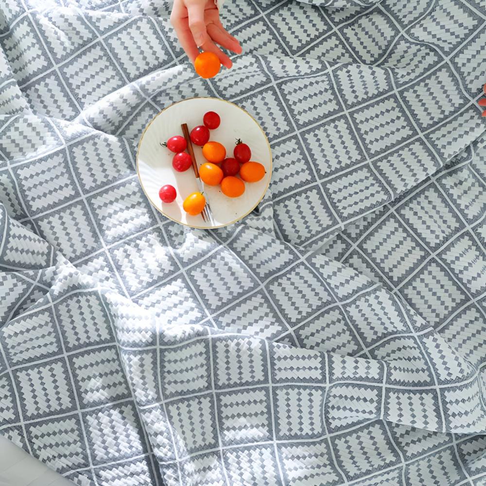 Rutig Mönster Bomulls Filt Carvallo