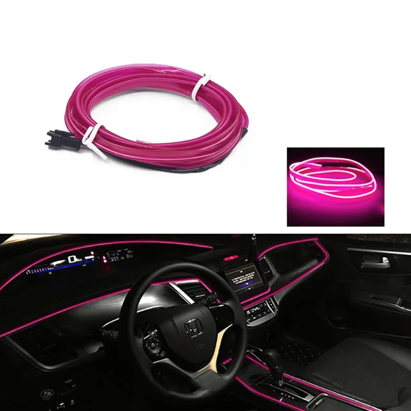 FlexiLjus Pro™ - Bilinteriör LED-ljus-Bil-BB-Rosa-1 m-USB-enhet-Hemnix
