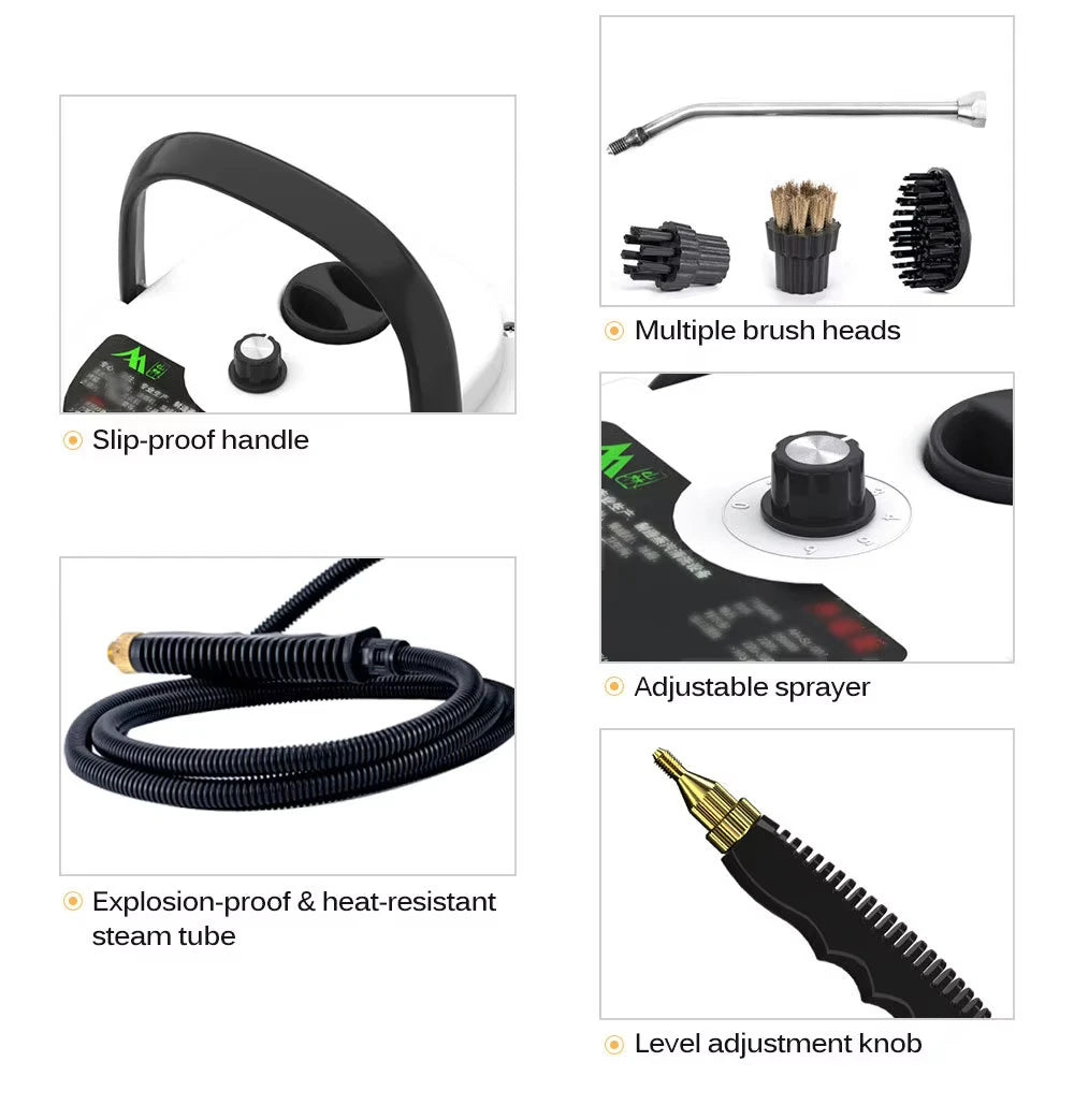 2500w Ångtvätt med högtryck - 6 nivåer för hemmet och köket Carvallo