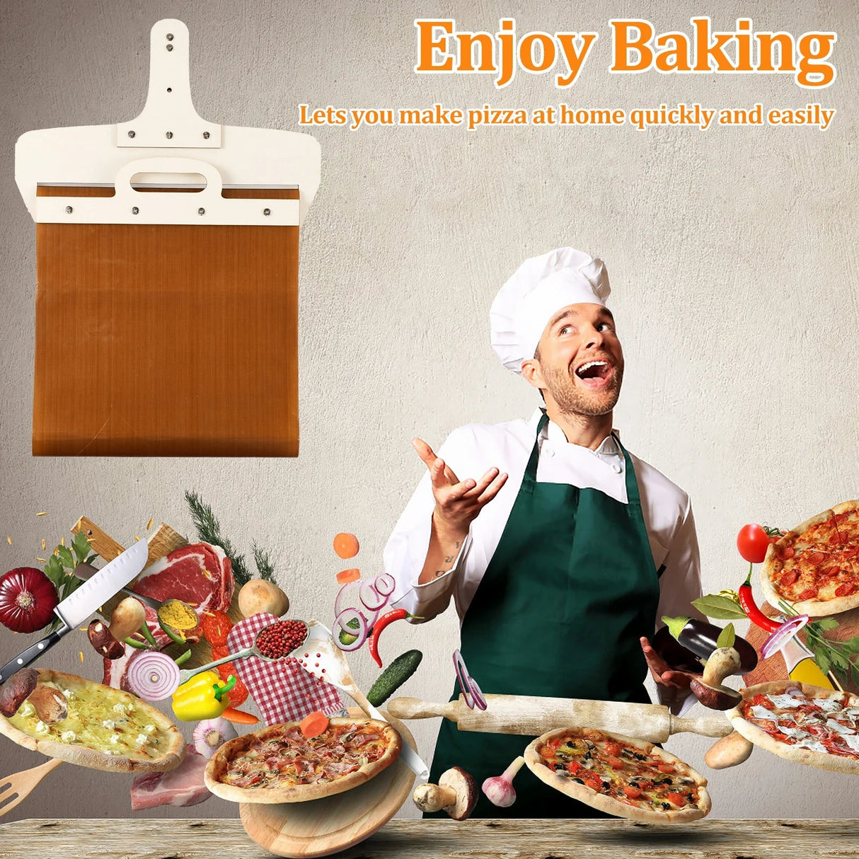 Glidande Pizzaspade – Enkelt Överför och Servera Din Pizza Carvallo