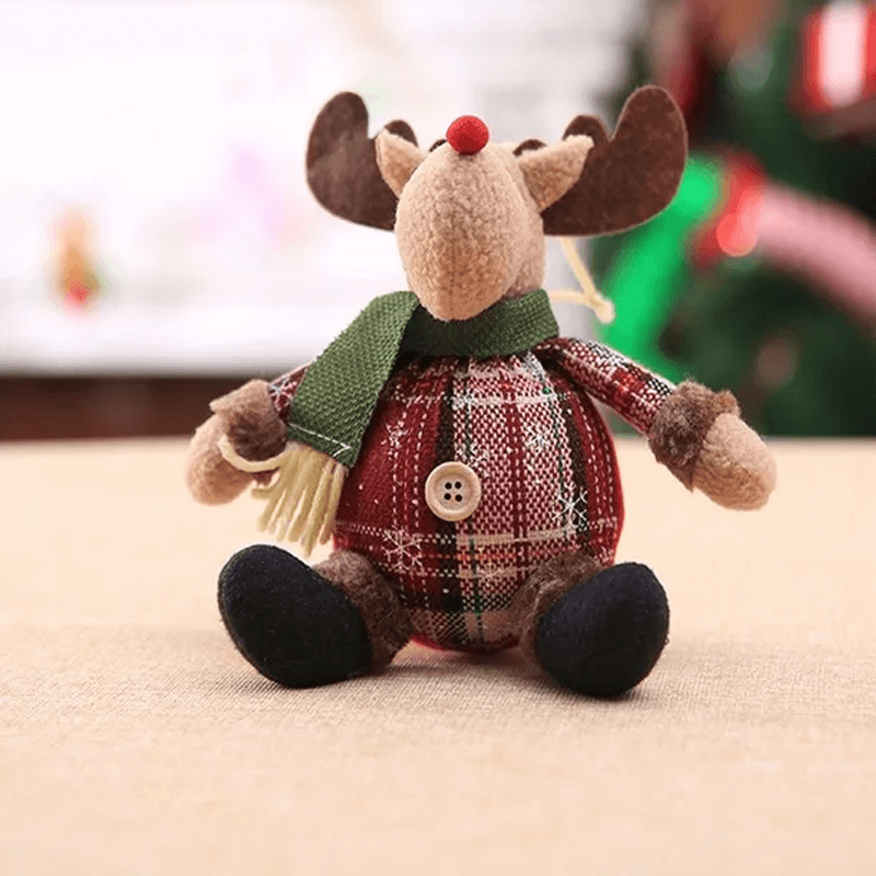 Juldocka Prydnad i Tyg, Med Eller Utan Utdragbara Ben - Juldekoration, Jultomte, Älg, Snögubbe-Jul-BB-Hängande prydnad-Stil C-Hemnix