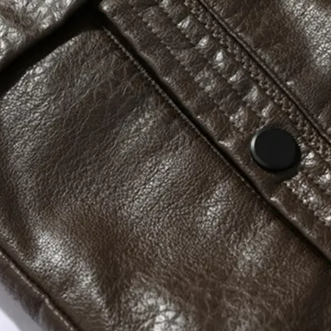 Mäns Vinterläderrock Elegant Läder-Herrjackor och -kappor-Hemnix-Hemnix