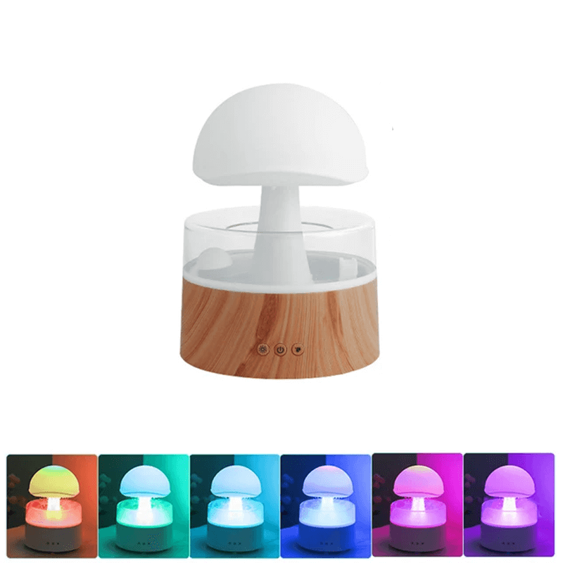 Luftfuktare & Luftrenare i Svamp design Aromadiffuser-Personligt-BB-Träfärg + Fjärrkontroll-500 ml-Hemnix