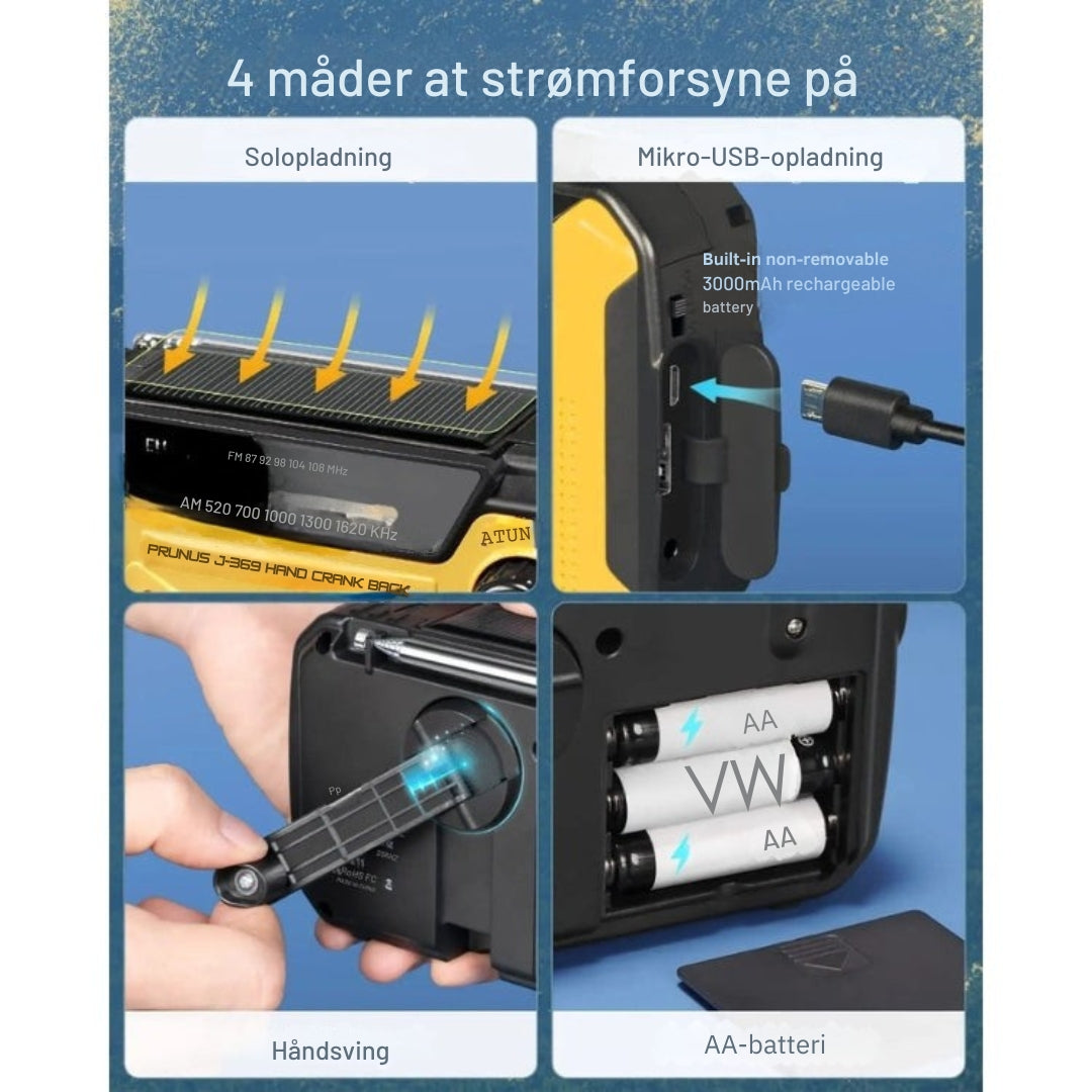 PrepMate - Bärbar nödradio och powerbank för överlevnad och friluftsliv Carvallo