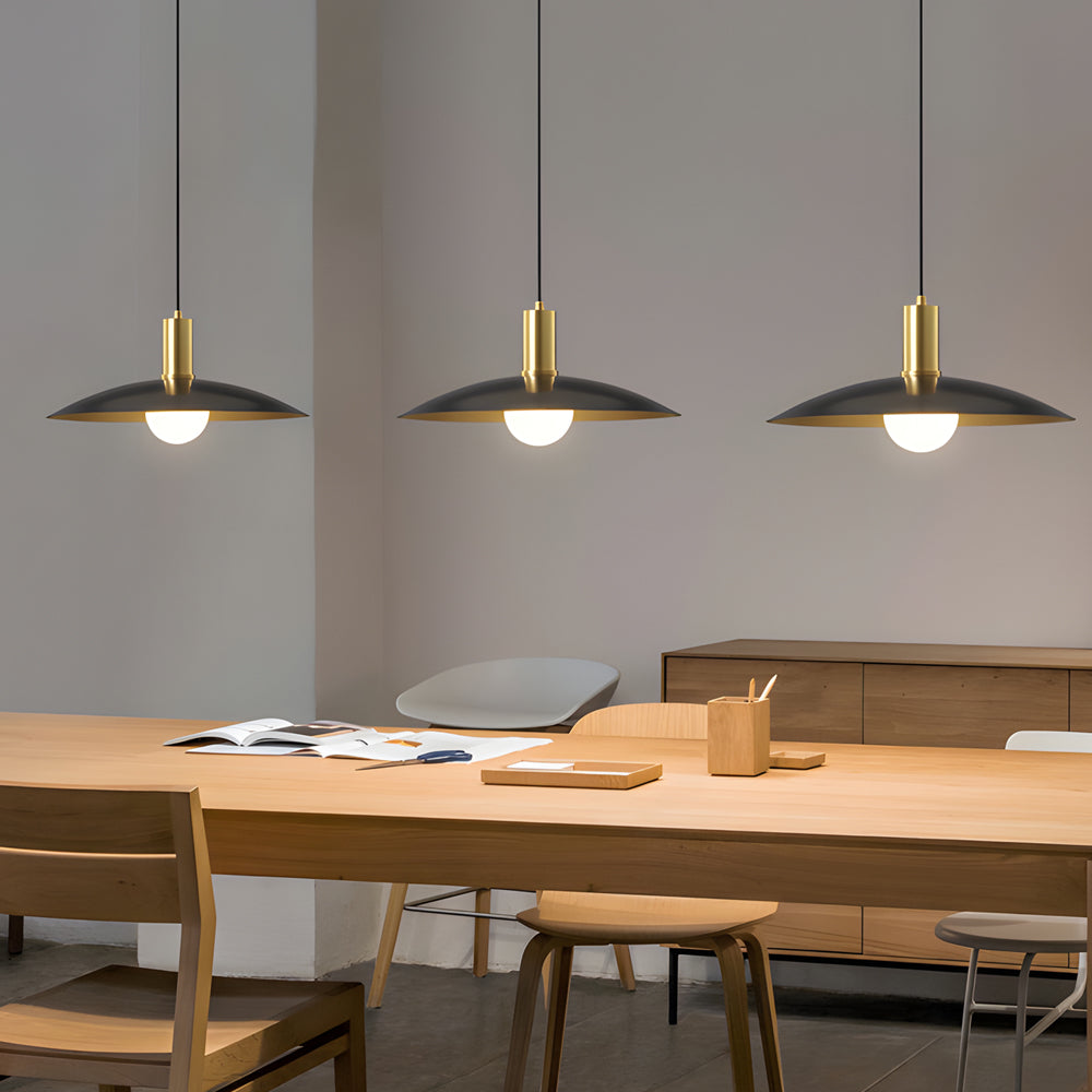 1-Ljus Mid-Century Messing Hänglampa Carvallo