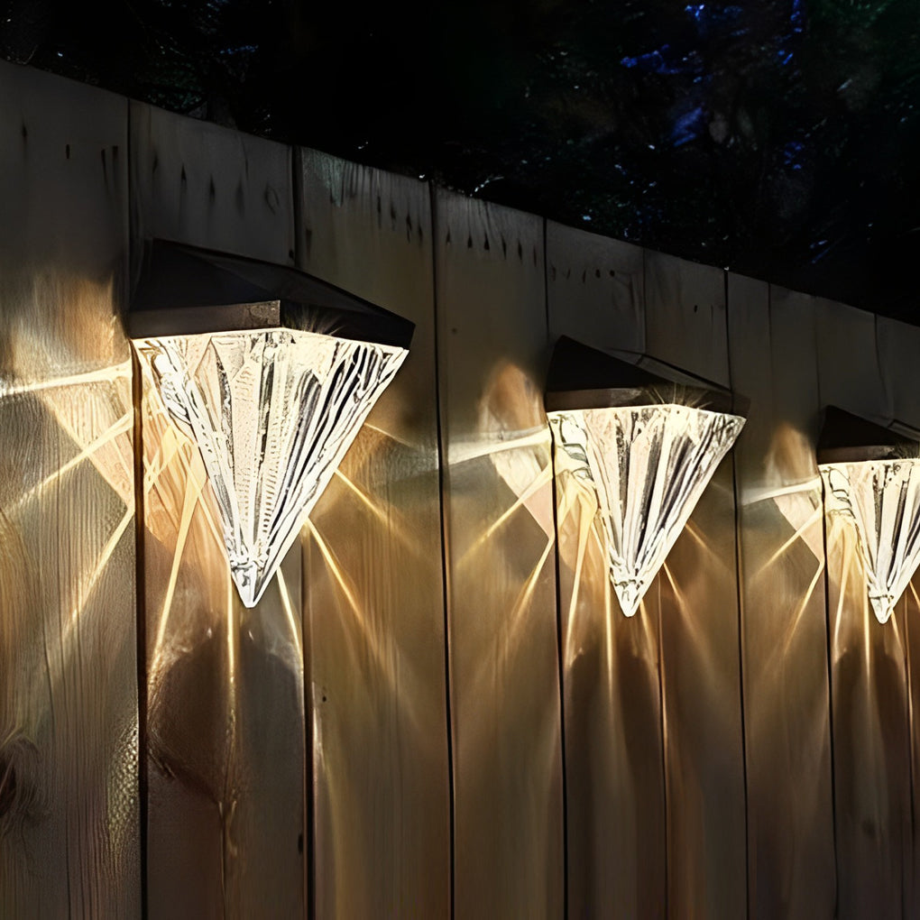 2 Stuks Geometrisk LED Vattentät Svart Solvägglampa Carvallo