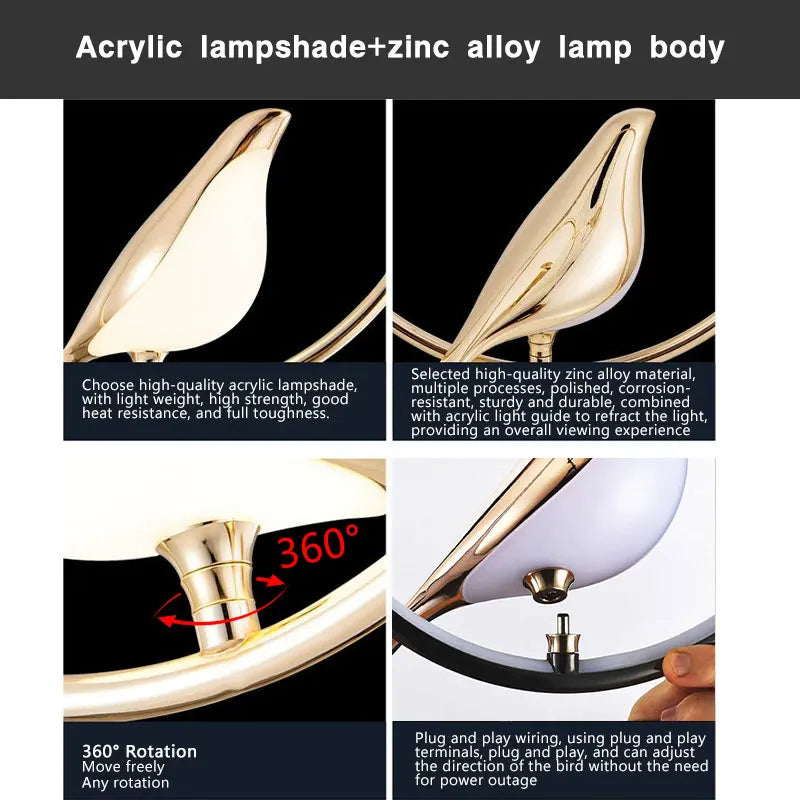 Svart Nordisk Skata LED Pendellampa – Stilren Inomhuschandelier för Kök och Sovrum Belysning Carvallo