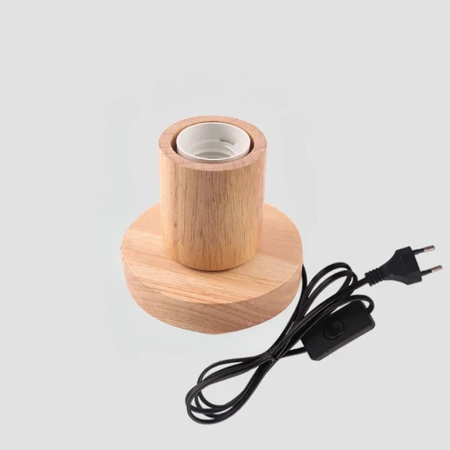 RetroWood - Trä Bordslampa med Ljusboll för Stämningsfull Belysning Carvallo