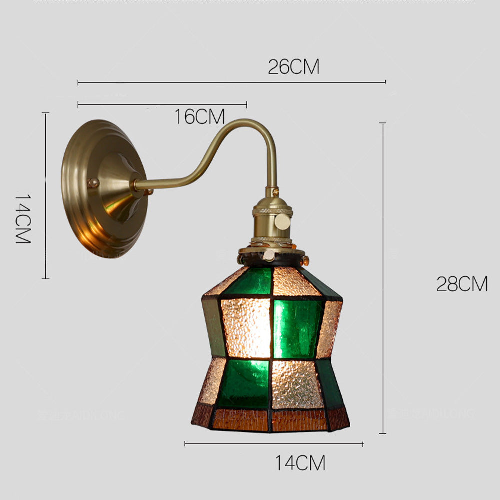 Vägglampa med vintage glas skugga armatur Carvallo