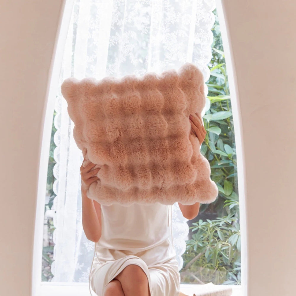 Rabbit Faux Fur Kudde Carvallo