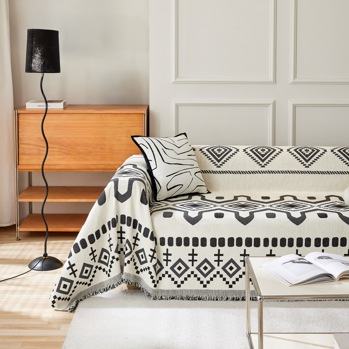 Geometrisk Boho Sofföverdrag - Modern, Stilig & Hållbar Soffa Skydd Carvallo