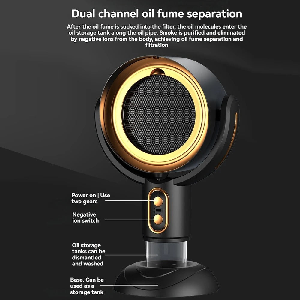 Bärbar Rök Luftfilterfläkt – Kraftfull, Uppladdningsbar och Perfekt för Alla Utrymmen Carvallo