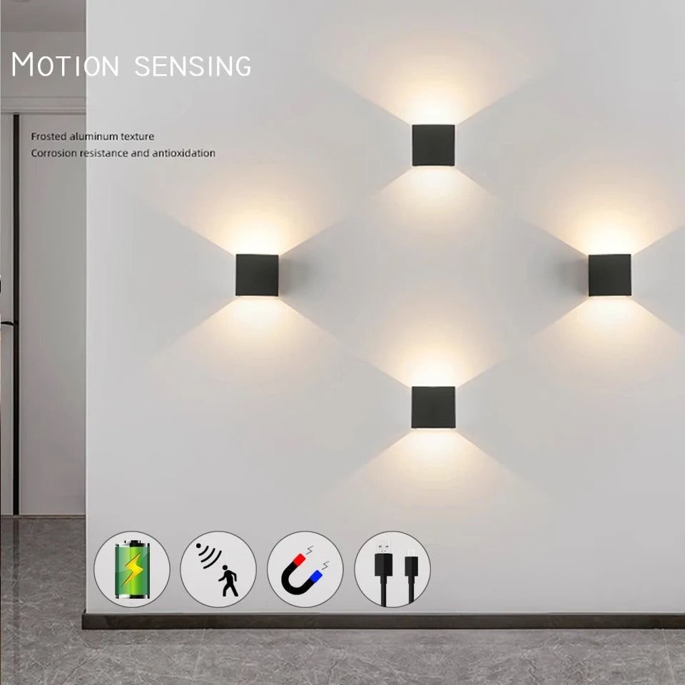Intelligent Motion Sensor Cube Vägglampor – USB Uppladdningsbara, Ingen Borrinstallation Carvallo