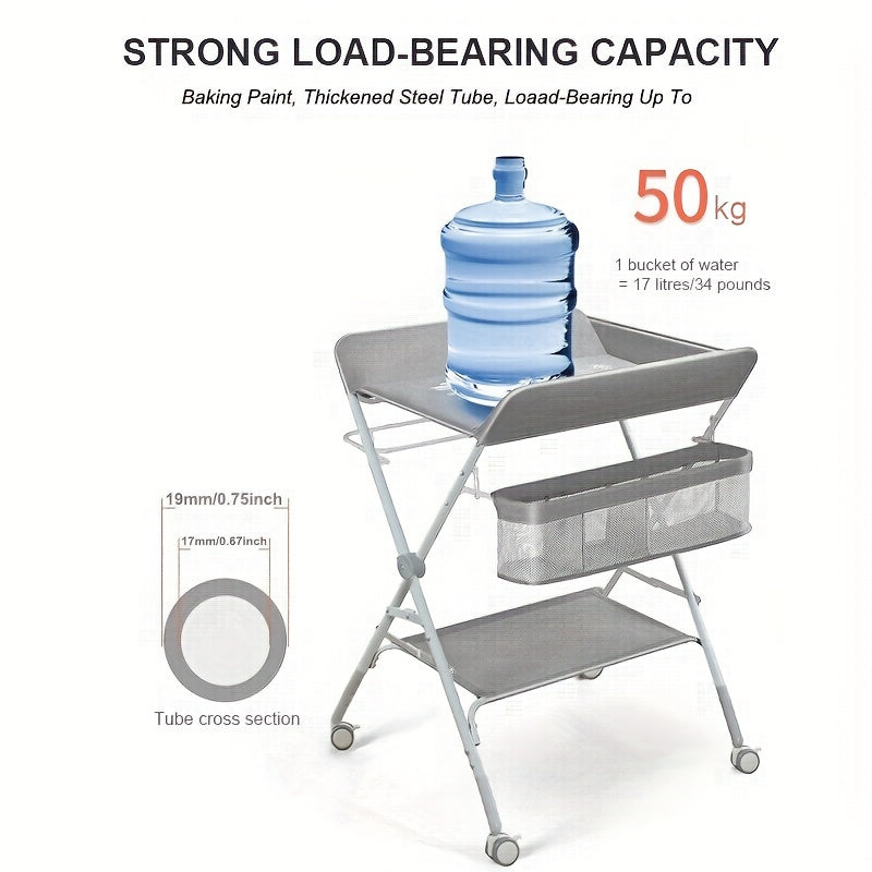 Justerbart och bärbart skötbord för spädbarn – Perfekt för organisation och komfort Carvallo