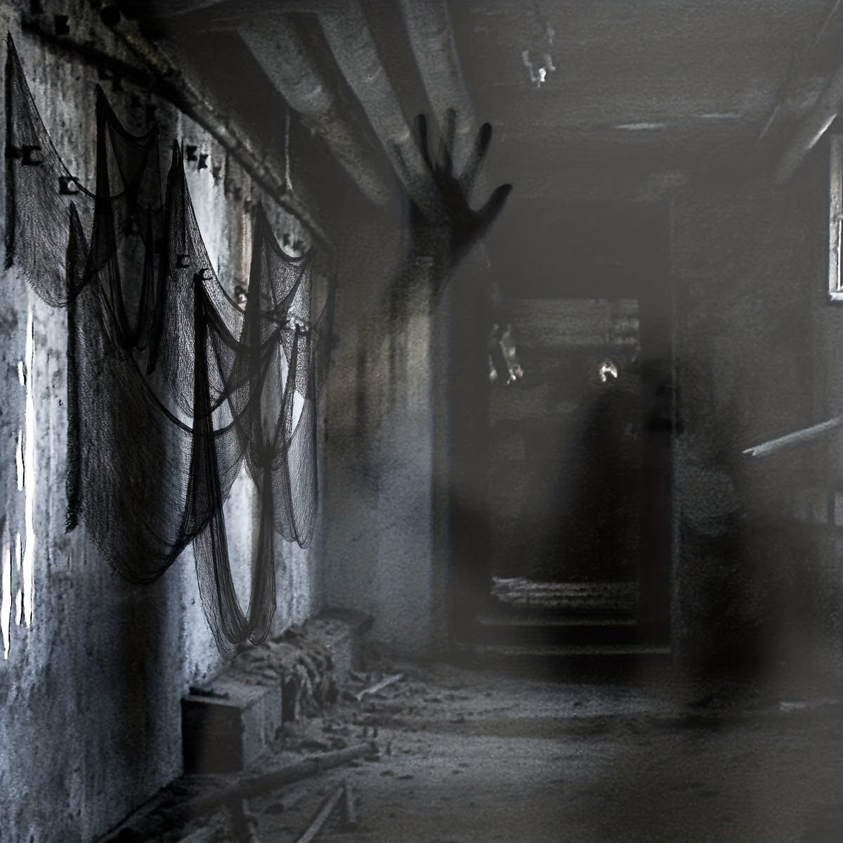 Halloween Tyg Svart Polyester Hängande Dekoration Carvallo