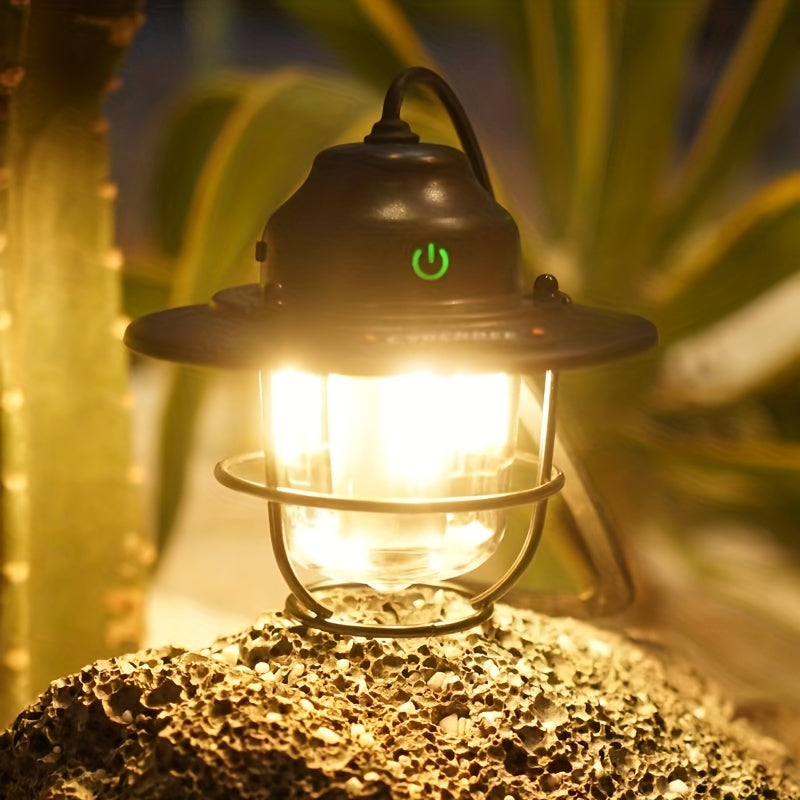 Carvallo LED Campinglampa CampGlow Classic | USB-uppladdningsbar & Robust | 15,5×6,6×10,5 cm | För Utomhus & Nödsituationer Carvallo