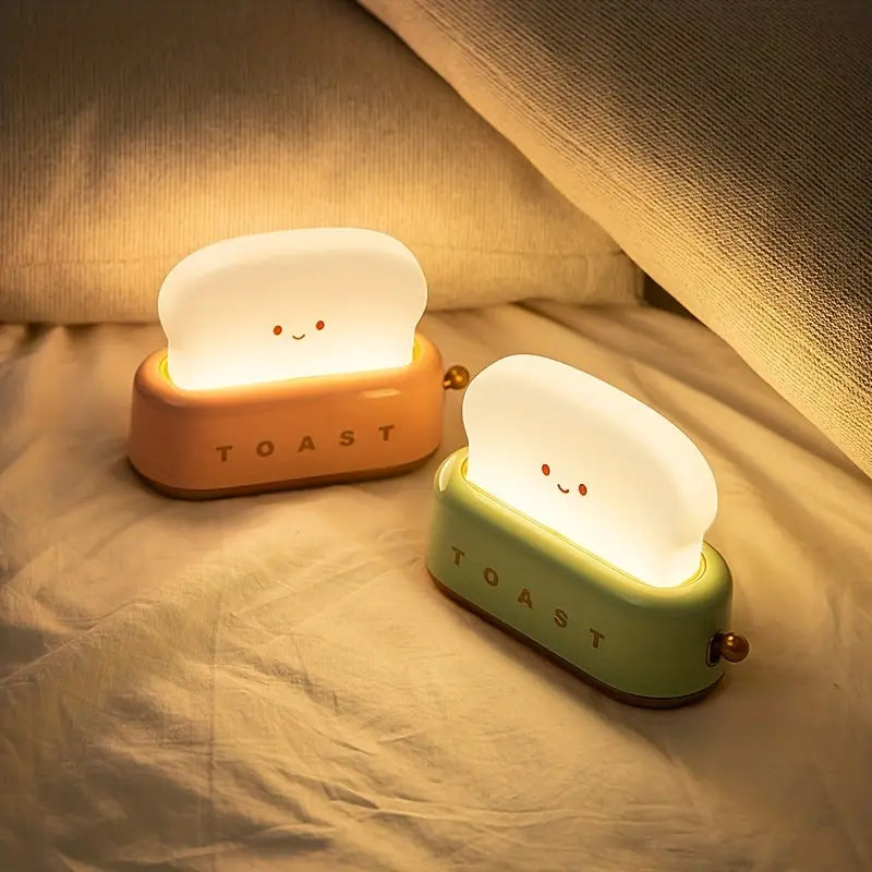 Söt sänglampa – Kawaii Toast LED-lampa för mysig belysning Carvallo