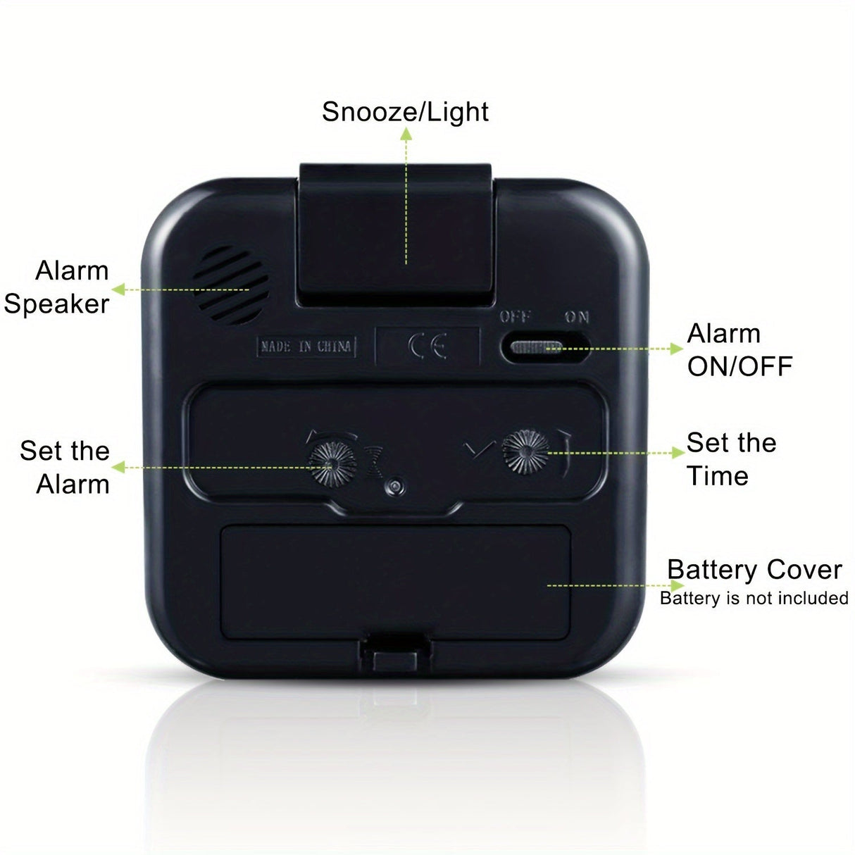 Tidslös Resa Klassisk Fyrkantig Resa Väckarklocka Snooze Carvallo