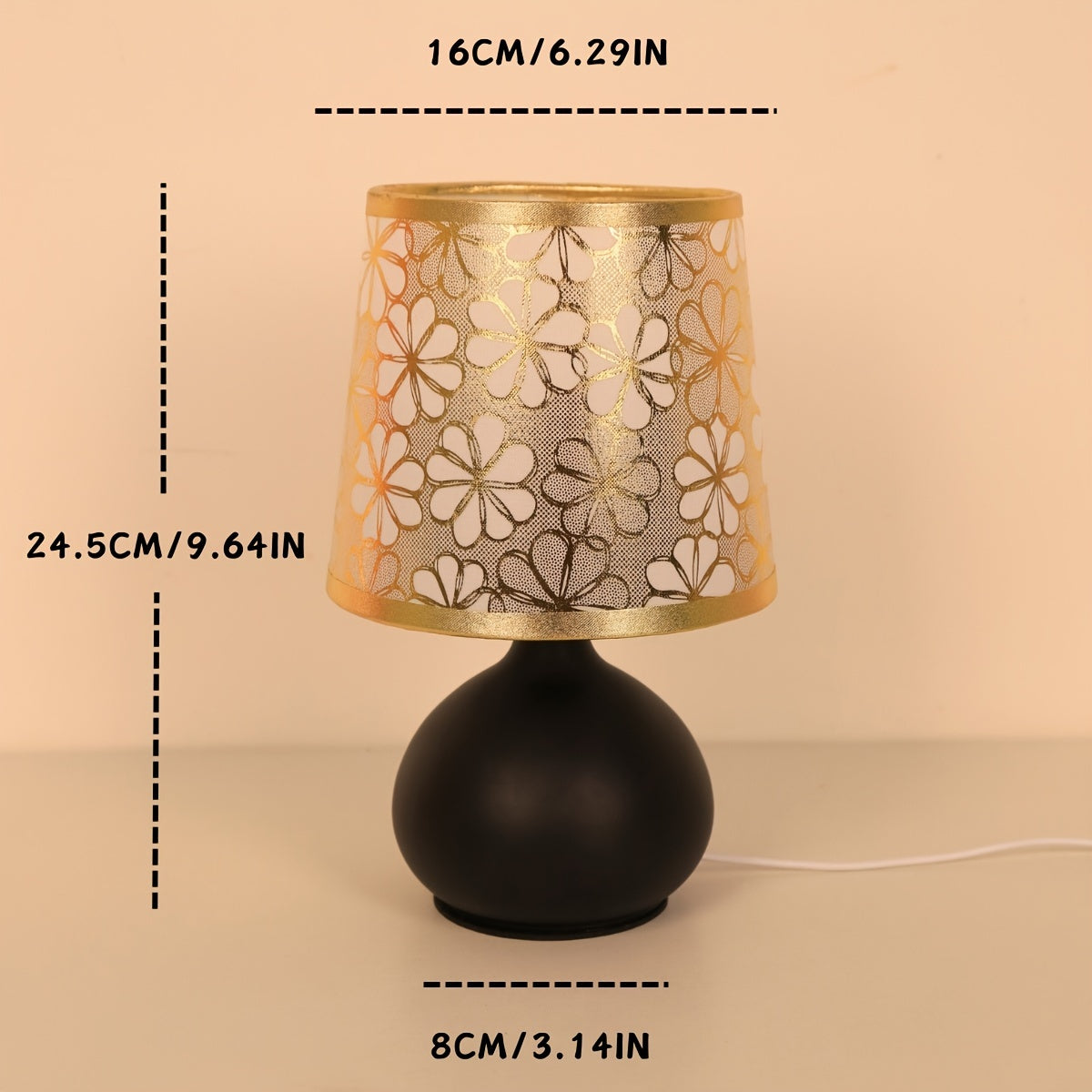 RetroLampa - Modern Skandinavisk Tygbordslampa med Metallfot USB Carvallo