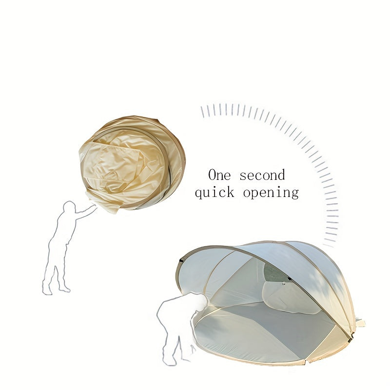 Carvallo Strandmuschel Sunviva Mini | Med dragkedja | 131 × 119 × 90 cm | För strand, trädgård & camping Carvallo