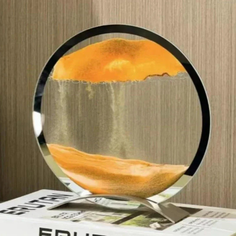 SandFlow - LED Sandkonst Bordslampa med Rörliga Sandpatroner för Avkoppling Carvallo