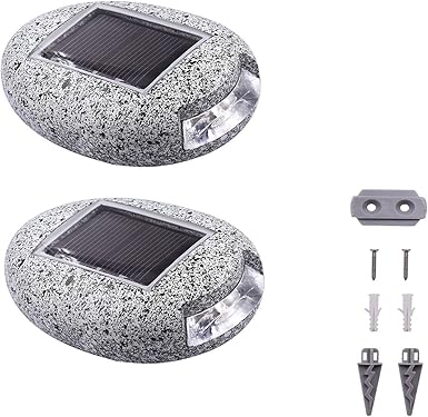 Solar LED Stenlampa för trädgård och stigar – Väderbeständig stigbelysning i naturstensdesign Carvallo