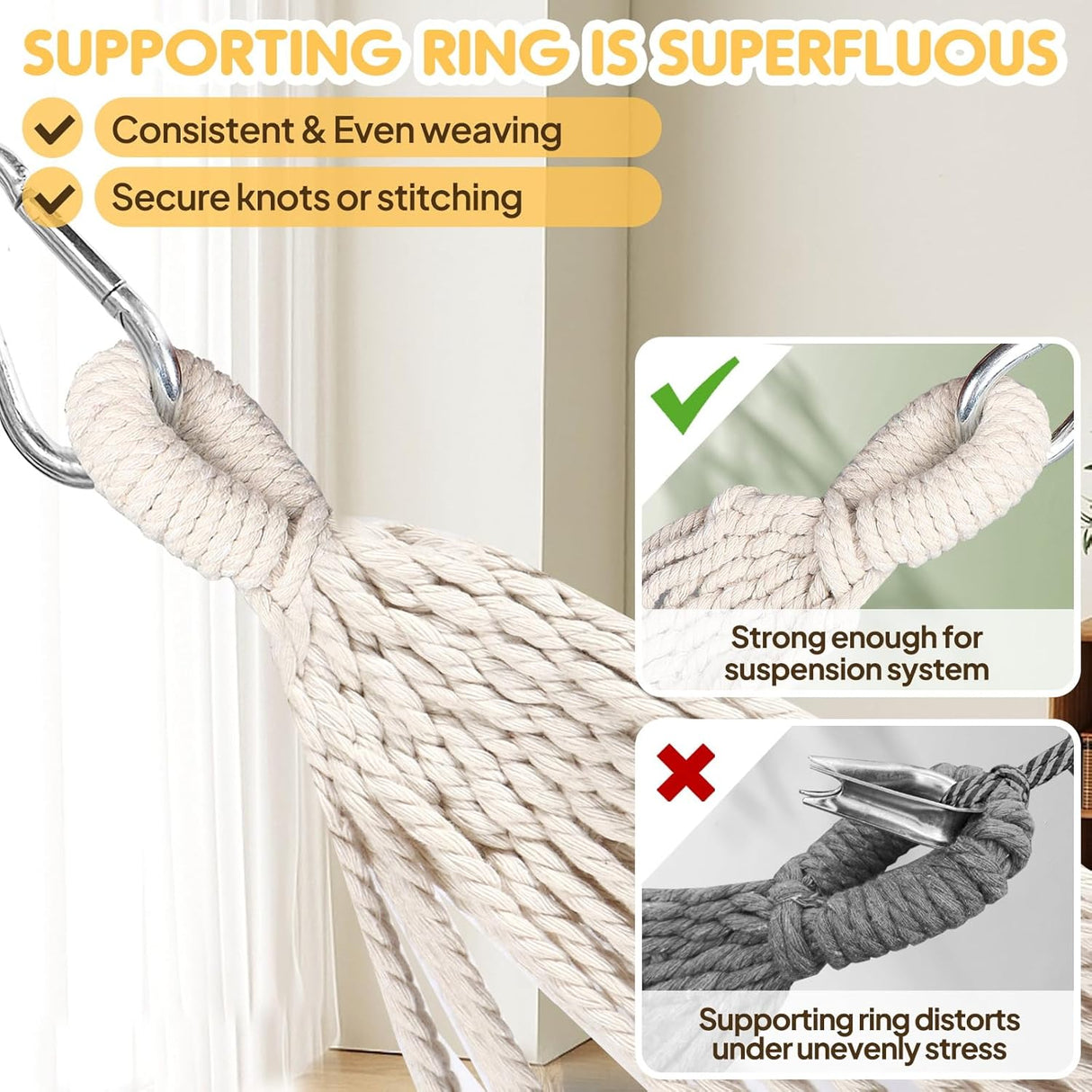 Resehängmatta – slitstark bomullscanvas för trädgårds- och campingnöje MILA Sverige