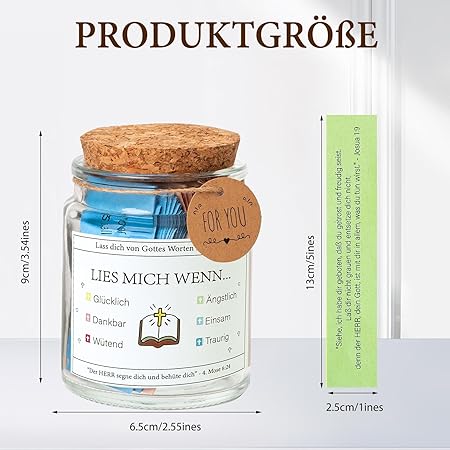 Handgjord 90-dagars bibelversglas Carvallo