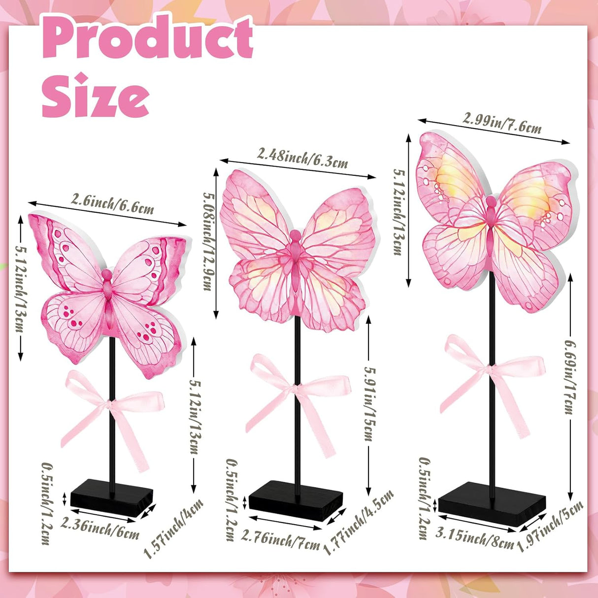 Rustikt träbordsdekorationsset med solrosor och fjärilar – Perfekt för vår- och sommardekorationer MILA Sverige